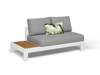 Aspen Teak Platform | Outdoor Lounge Setting in White / Light Grey / Grey Chine / 4 Seater 2LH-2RH / Without Coffee Table_7