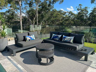 Aspen Outdoor Coffee Table Set in Charcoal / Dark Grey 5.