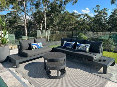 Aspen Outdoor Coffee Table Set in Charcoal / Dark Grey 5.