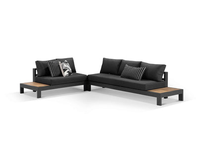 Aspen Teak Platform in Charcoal / Sooty / Dark Grey / 5 Seater 2RH-3LH / Without Coffee Table_1