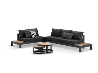 Aspen Teak Platform in Charcoal / Sooty / Dark Grey / 5 Seater 2RH-3LH / Aspen Coffee Table Set_1