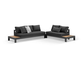 Aspen Teak Platform in Charcoal / Sooty / Dark Grey / 5 Seater 2LH-3RH / Without Coffee Table_1