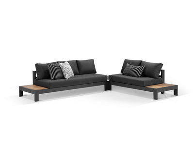 Aspen Teak Platform in Charcoal / Sooty / Dark Grey / 5 Seater 2LH-3RH / Without Coffee Table_1