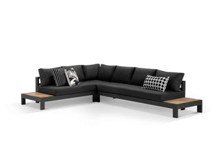 Aspen Teak Platform in Charcoal / Sooty / Dark Grey / 6 Seater 2RH-3LH-CNR / Without Coffee Table_1