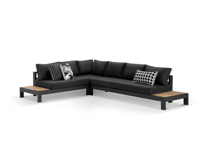 Aspen Teak Platform in Charcoal / Sooty / Dark Grey / 6 Seater 2RH-3LH-CNR / Without Coffee Table_1