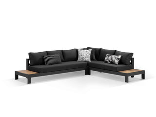 Aspen Teak Platform in Charcoal / Sooty / Dark Grey / 6 Seater 2LH-3RH-CNR / Without Coffee Table_1