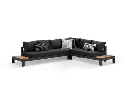 Aspen Teak Platform in Charcoal / Sooty / Dark Grey / 6 Seater 2LH-3RH-CNR / Without Coffee Table_1
