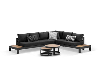 Aspen Teak Platform in Charcoal / Sooty / Dark Grey / 6 Seater 2LH-3RH-CNR / Aspen Corner Table_1