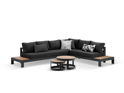 Aspen Teak Platform in Charcoal / Sooty / Dark Grey / 6 Seater 2LH-3RH-CNR / Aspen Corner Table_1