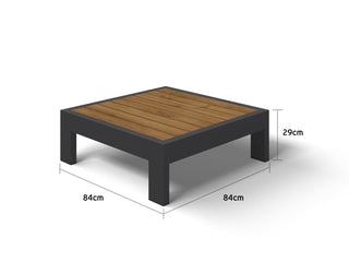 Aspen Platform Corner Table in Charcoal / Teak 1