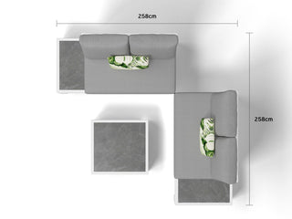 Aspen Ceramic Platform | Outdoor Lounge Setting in White / Light Grey / Grey Chine / 4 Seater 2LH-2RH / Aspen Corner Table_2
