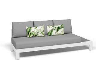 Aspen Ceramic Platform Outdoor Lounge in White / Grey Chine / 3 Seater / Left