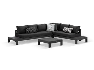 Aspen Ceramic Platform in Charcoal / Sooty / Dark Grey / 6 Seater 2LH-3RH-CNR / Aspen Corner Table_1