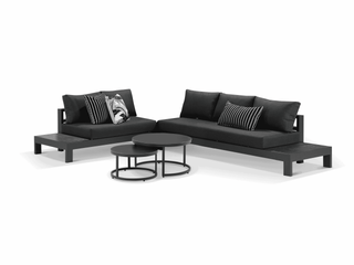 Aspen Ceramic Platform in Charcoal / Sooty / Dark Grey / 5 Seater 2RH-3LH / Milos Coffee Table Set_1