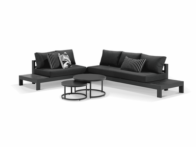 Aspen Ceramic Platform in Charcoal / Sooty / Dark Grey / 5 Seater 2RH-3LH / Milos Coffee Table Set_1