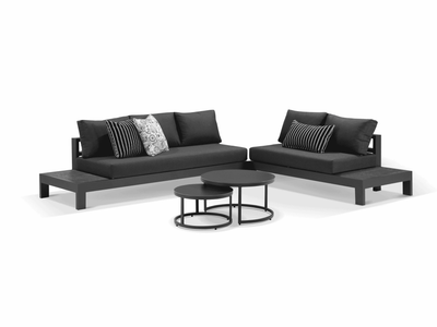 Aspen Ceramic Platform in Charcoal / Sooty / Dark Grey / 5 Seater 2LH-3RH / Milos Coffee Table Set_1