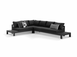 Aspen Ceramic Platform in Charcoal / Sooty / Dark Grey / 6 Seater 2RH-3LH-CNR / Without Coffee Table_1