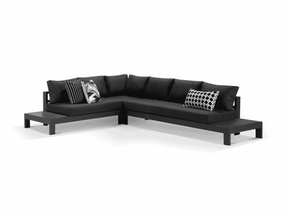 Aspen Ceramic Platform in Charcoal / Sooty / Dark Grey / 6 Seater 2RH-3LH-CNR / Without Coffee Table_1
