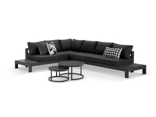 Aspen Ceramic Platform in Charcoal / Sooty / Dark Grey / 6 Seater 2RH-3LH-CNR / Milos Coffee Table Set_1
