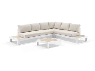 Aspen Ceramic Platform in White / Travertino / Beech / 6 Seater 2LH-3RH-CNR / Aspen Corner Table_1