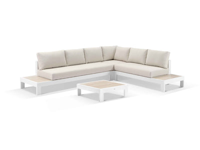 Aspen Ceramic Platform in White / Travertino / Beech / 6 Seater 2LH-3RH-CNR / Aspen Corner Table_1