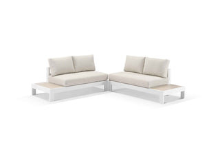 Aspen Ceramic Platform in White / Travertino / Beech / 4 Seater 2LH-2RH / Without Coffee Table_1