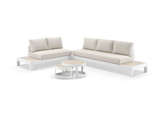 Aspen Ceramic Platform in White / Travertino / Beech / 5 Seater 2RH-3LH / Aspen Coffee Table Set_1