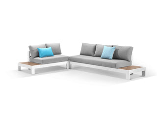 Aspen Teak Platform in White / Light Grey / Grey Chine / 5 Seater 2RH-3LH / Without Coffee Table_1
