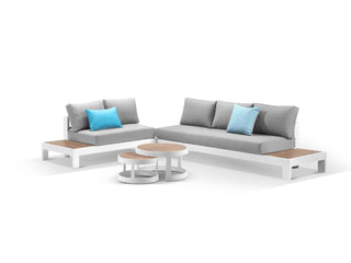Aspen Teak Platform in White / Light Grey / Grey Chine / 5 Seater 2RH-3LH / Aspen Coffee Table Set_1