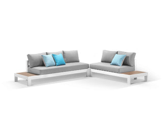 Aspen Teak Platform in White / Light Grey / Grey Chine / 5 Seater 2LH-3RH / Without Coffee Table_1