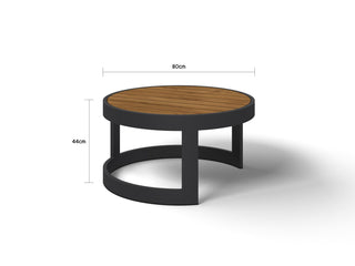 Aspen Outdoor Coffee Table Set in Charcoal / Teak 4.