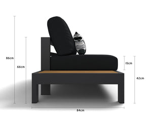 Aspen Teak Platform | Outdoor Lounge Setting in Charcoal / Sooty / Dark Grey / 5 Seater 2LH-3RH / Aspen Coffee Table Set_3