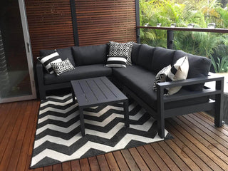 Aspen Modular | Outdoor Lounge Setting in Charcoal / Sooty / 6 Seater / Adele 140x63cm_3
