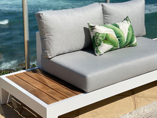 Aspen Teak Platform | Outdoor Lounge Setting in White / Light Grey / Grey Chine / 4 Seater 2LH-2RH / Aspen Coffee Table Set_16