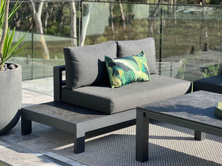 Tropicalia Midnight Outdoor Euro Bolster Cushion in Midnight 2.
