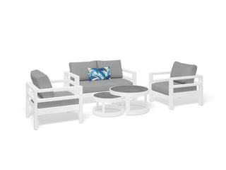 Aspen Sofa Set | Outdoor Lounge Setting in White / Grey Chine / 4 Seater / Aspen Coffee Table Set_1