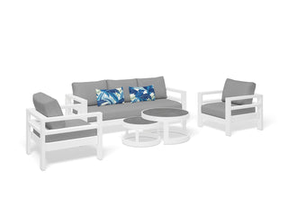 Aspen Sofa Set | Outdoor Lounge Setting in White / Grey Chine / 5 Seater / Aspen Coffee Table Set_1