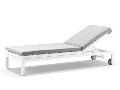 Aspen Outdoor Sunlounge in White / Grey Chine