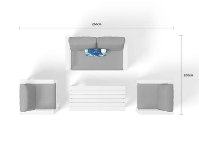 Aspen Sofa Set | Outdoor Lounge Setting in White / Grey Chine / 4 Seater / Adele Coffee Table_11