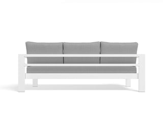 Aspen Outdoor Lounge in White / Grey Chine / 3 Seater - back view.