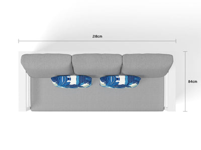 Aspen Outdoor Lounge in White / Grey Chine / 3 Seater 2.