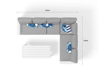 Aspen Modular | Outdoor Lounge Setting in White / Grey Chine / 6 Seater / Adele 140x63cm_13