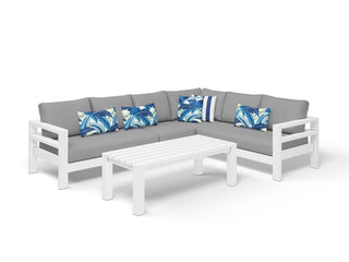 Aspen Modular | Outdoor Lounge Setting in White / Grey Chine / 6 Seater / Adele 140x63cm_1