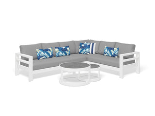 Aspen Modular | Outdoor Lounge Setting in White / Grey Chine / 6 Seater / Aspen Coffee Table Set_2