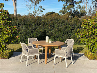 Atoll 140 Round Table with Serang Chairs -5pc Outdoor Dining Setting_1