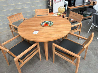 MELB FLOORSTOCK SALE - Atoll Table with Atoll Chairs 6pc Dining Setting_1