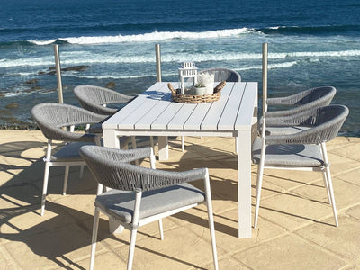 Nivala Outdoor Dining Chair in White / Frost Grey / Grey Ridge 5
