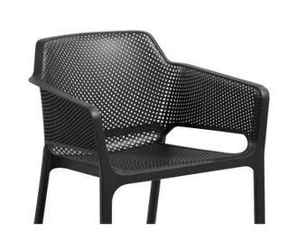 Adele Ceramic Round Table & Bailey Chairs | Outdoor Dining Setting in Charcoal / Dark Grey / 7pc 140cm_3