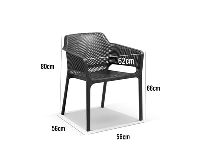Adele Table & Bailey Chairs | Outdoor Dining Setting in Charcoal / 7pc 165cm_4