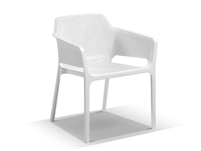Barcelona Table & Bailey Chairs | Outdoor Dining Setting in White 3